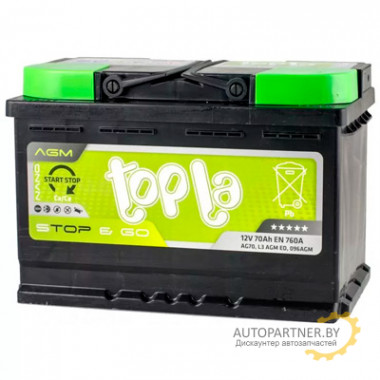 Аккумулятор TOPLA AGM (R+) 70 А/ч / 114070