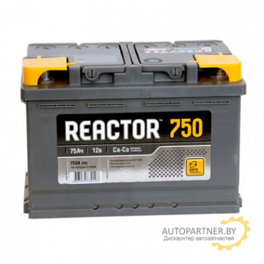 Аккумулятор AKOM 6СТ-75 Реактор Евро 75 А/ч / 6СТ75VL0REACTOR