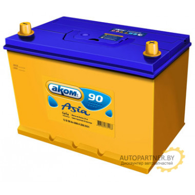 Аккумулятор AKOM Asia 90 Рус 90 А/ч / 6СТ90VL1ASIA