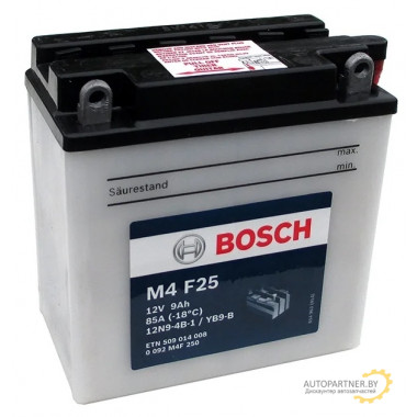 Аккумулятор BOSCH FP M4F 12V 9AH 85A / 0092M4F250