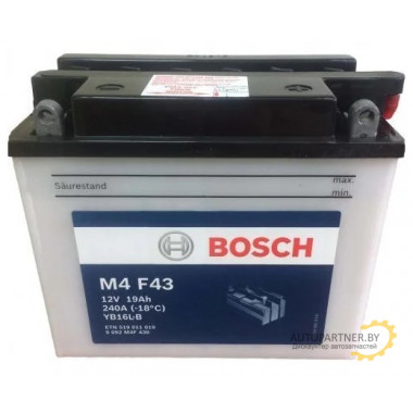 Аккумулятор BOSCH FP M4F 12V 19AH 240A R+ (YB16L-B) Y6 / 0092M4F430