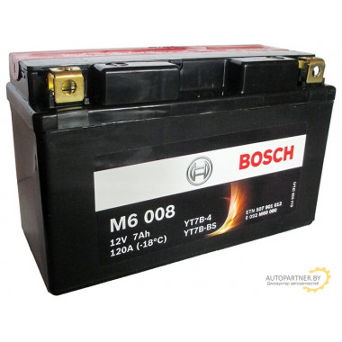 Аккумулятор BOSCH AGM M6 12V 7AH 120A / 0092M60080