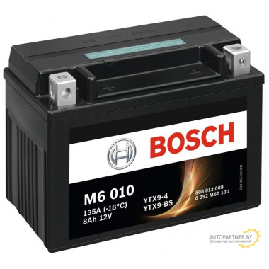 Аккумулятор BOSCH AGM M6 12V 8AH 135A / 0092M60100
