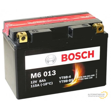 Аккумулятор BOSCH AGM M6 12V 8AH 115A / 0092M60130