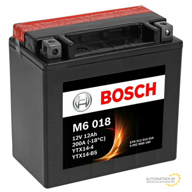 Аккумулятор BOSCH AGM M6 12V 12AH 200A / 0092M60180