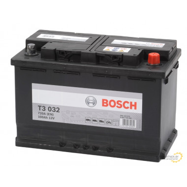 Аккумулятор BOSCH T3 12V 100AH 720A ETN 0(R+) B03 / 0092T30320