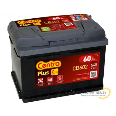 Аккумулятор Centra 12V 60Ah 540A ETN 0(R+) B13 / CB602