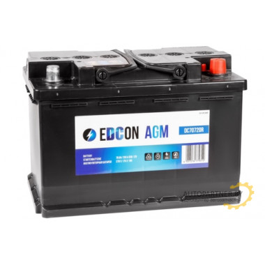 Аккумулятор EDCON AGM 70Ah 720A / DC70720R