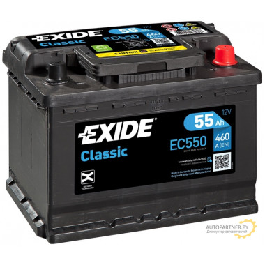 Аккумулятор EXIDE 12V 55AH 460A ETN 0(R+) B13 / EC550