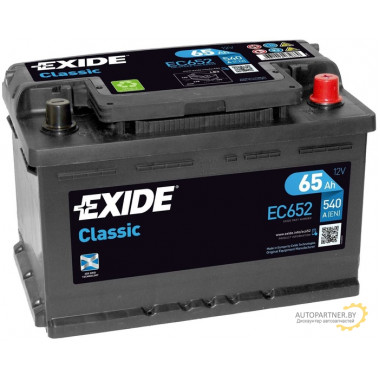 Аккумулятор EXIDE 12V 65AH 540A ETN 0(R+) B13 / EC652