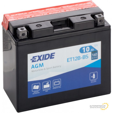 Аккумулятор EXIDE AGM 12 V 10 AH 150 A ETN 1 B0 / ETX12BS
