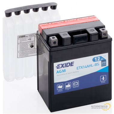 Аккумулятор EXIDE AGM 12 V 12 AH 210 A ETN 0 B0 / ETX14AHLBS