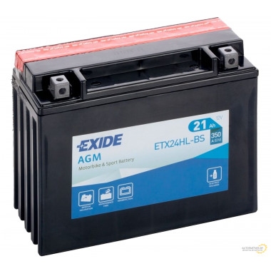 Аккумулятор EXIDE AGM 12 V 21 AH 350 A ETN 0 B0 / ETX24HLBS