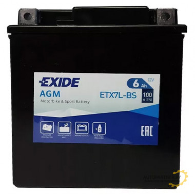 Аккумулятор EXIDE AGM 12 V 6 AH 100 A ETN 0 B0 / ETX7LBS