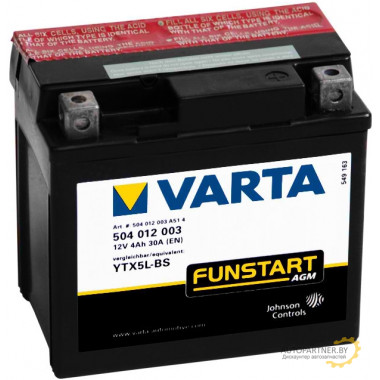 Аккумулятор VARTA AGM 12V 4Ah 30A / 504012003
