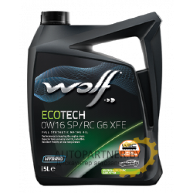 Моторное масло WOLF ECOTECH SP/RC G6 XFE 0W16 / 16152/5 (5л)