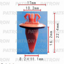 Зажим пластиковый PATRON декоративная дверная планка PATRON (оранжевый) Lexus, Toyota / P37-0013