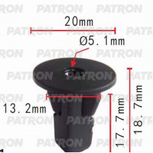 Фиксатор пластиковый PATRON Daihatsu, Lexus, Subaru, Toyota / P37-0015