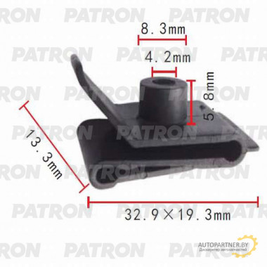 Клипса пластмассовая PATRON GM, Lexus, Mazda, Toyota / P37-0020