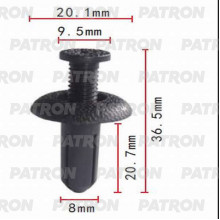 Клипса пластмассовая PATRON Acura, Honda, Hyundai, Kia, Lexus, Mitsubishi, Toyota / P37-0023