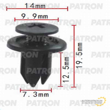Клипса пластмассовая PATRON Acura, Chevrolet, Daewoo, GM, Honda, Mazda, Subaru / P37-0029