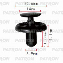 Клипса пластмассовая PATRON Lexus, Toyota / P37-0034