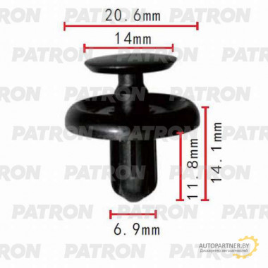 Клипса пластмассовая PATRON Lexus, Toyota / P37-0034
