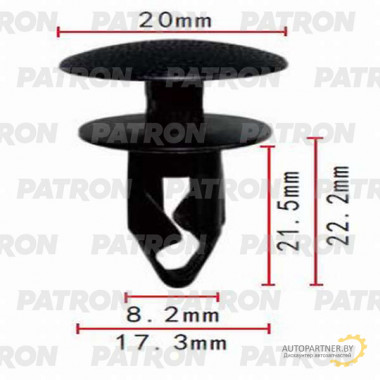 Клипса пластмассовая PATRON Chevrolet, GM / P37-0038