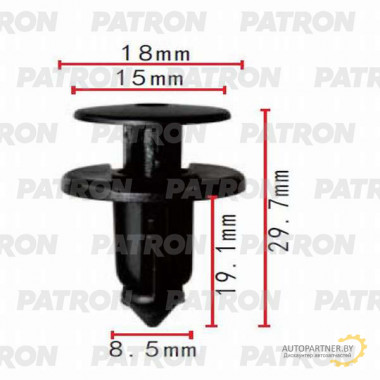 Клипса пластмассовая PATRON Lexus, Toyota / P37-0047