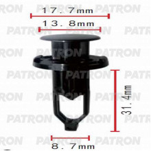 Клипса пластмассовая PATRON Lexus, Toyota / P37-0051