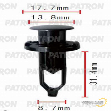 Клипса пластмассовая PATRON Lexus, Toyota / P37-0051