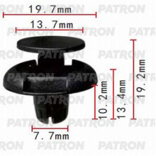 Клипса пластмассовая PATRON Acura,Honda, Mercedes / P37-0075