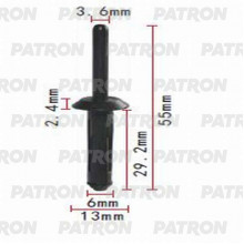Клипса пластмассовая PATRON Chevrolet, Chrysler, Daewoo, Ford, GM, Opel / P37-0076