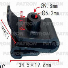 Клипса пластмассовая PATRON Audi, Seat, Skoda, Volkswagen / P37-0080