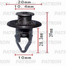 Клипса пластмассовая PATRON Acura, Honda, Hyundai, Kia / P37-0086