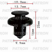 Клипса пластмассовая PATRON Acura,Honda, Hyundai,Kia / P37-0091