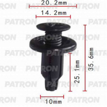 Клипса пластмассовая PATRON Acura, Daewoo, GM, Honda, Suzuki / P37-0095