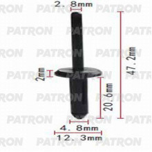 Клипса пластмассовая PATRON Audi, GM, Volkswagen / P37-0097