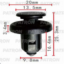 Клипса пластмассовая PATRON Acura, Honda / P37-0105