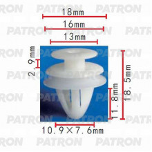 Клипса пластмассовая PATRON Lexus, Mazda, Suzuki, Toyota / P37-0106