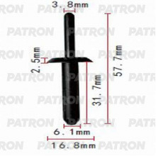 Клипса пластмассовая PATRON Chrysler, Ford / P37-0130
