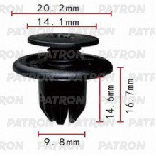 Клипса пластмассовая PATRON Acura, Chevrolet, Daewoo, GM, Honda, Opel, Sang Yong / P37-0132
