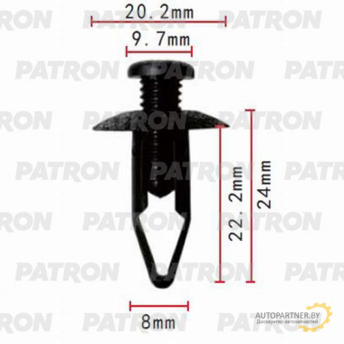 Клипса пластмассовая PATRON Honda, Lexus, Mitsubishi, Subaru, Toyota / P37-0134