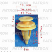 Клипса пластмассовая PATRON Chevrolet, Daewoo, GM, Lexus, Suzuki, Toyota / P37-0142