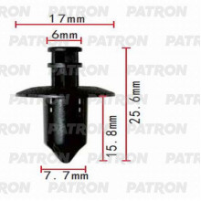 Клипса пластмассовая PATRON Honda, Hyundai, Kia, Mitsubishi, Toyota / P37-0145
