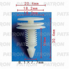Клипса пластмассовая PATRON Chevrolet, Chrysler, Daewoo, Ford, GM, Opel / P37-0146