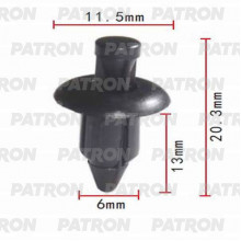Клипса пластмассовая PATRON Infiniti, Mitsubishi, Nissan / P37-0158