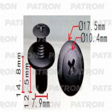 Клипса пластмассовая PATRON ввинчивающаяся (черная) MAZDA / P37-0160