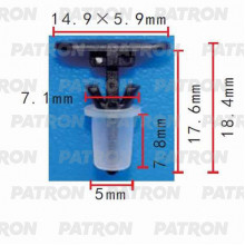 Клипса пластмассовая PATRON Audi, Ford, Opel, Seat, Skoda, Volkswagen / P37-0167