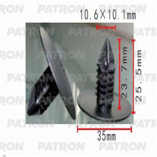 Клипса пластмассовая PATRON Nissan, Renault, АвтоВАЗ / P37-0175